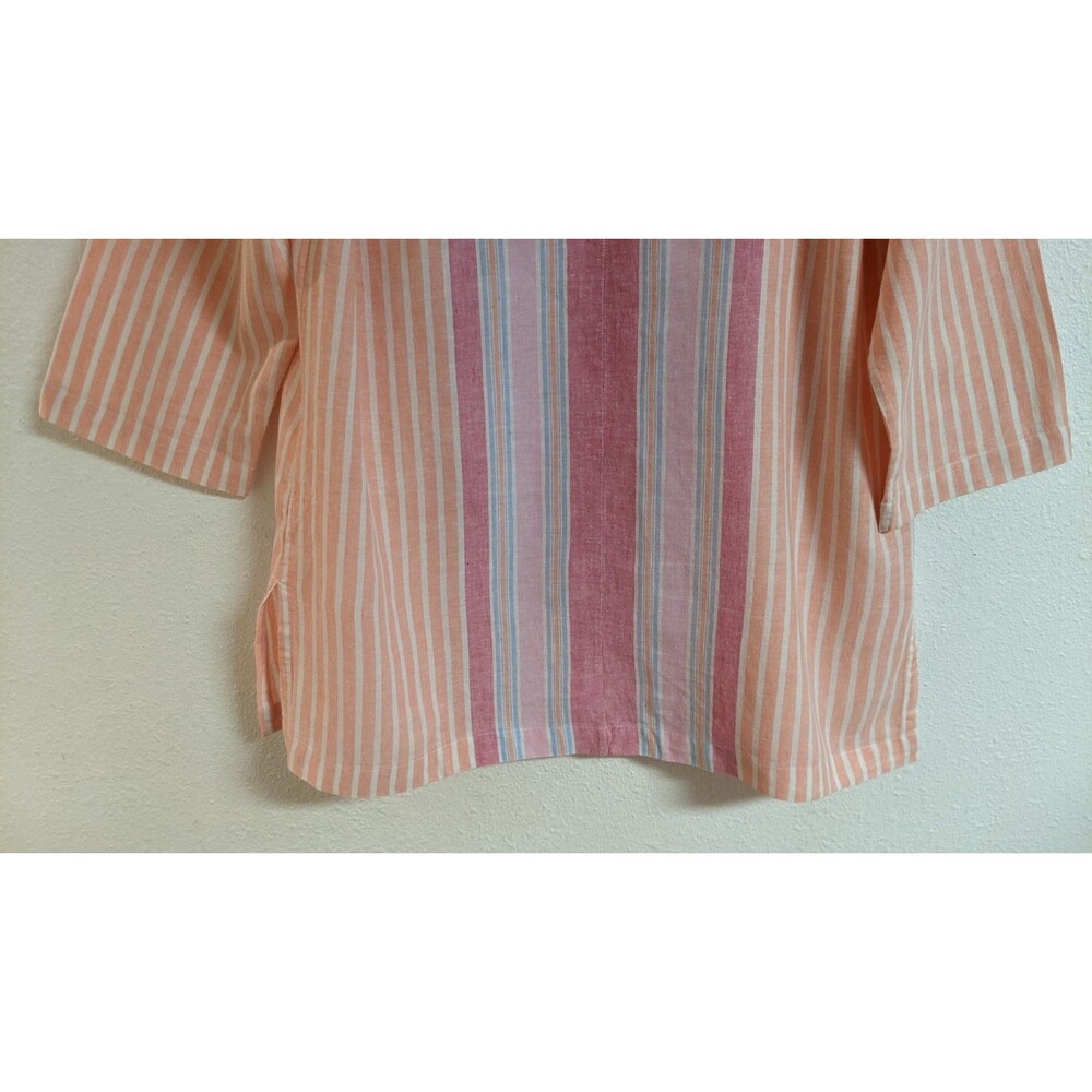 Women's TOMMY BAHAMA Striped Hooded "Lovely Lanes" Linen Blend Baja Top M - Picture 13 of 16
